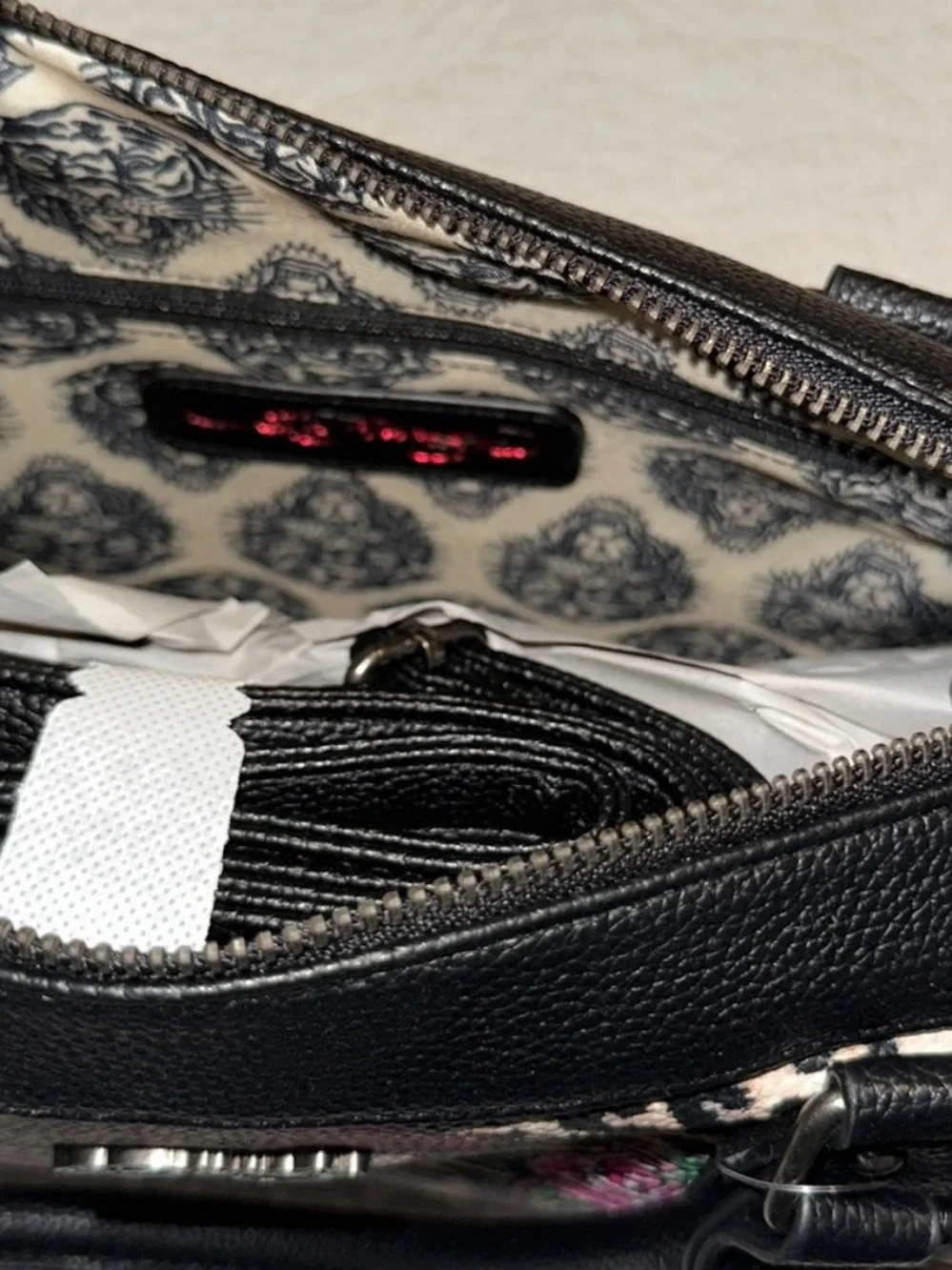 Ed Hardy Black & Pink Floral Leopard Satchel